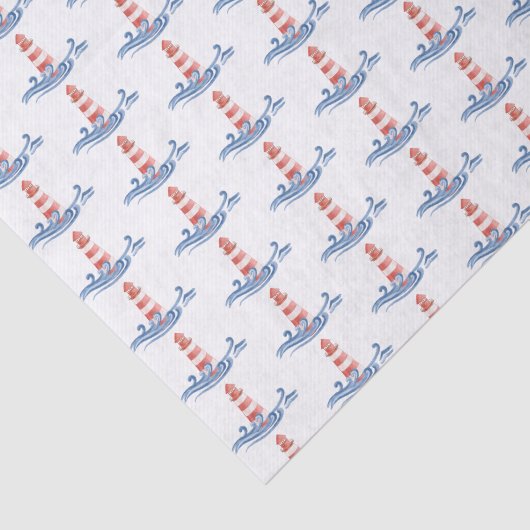 Leuchtturm im Wasser Seidenpapier (Ausschnitt)