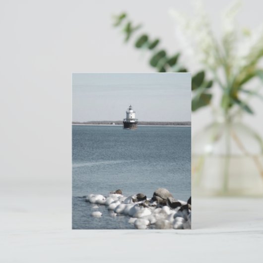 Leuchtturm im Winter Postkarte (Stehend Vorderseite)