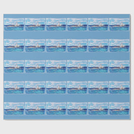 Leuchtturm in Blau Geschenkpapier
