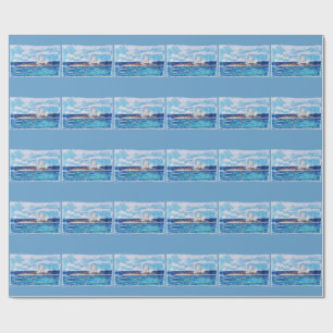 Leuchtturm in Blau Geschenkpapier