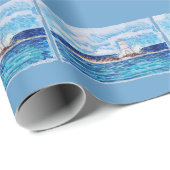 Leuchtturm in Blau Geschenkpapier (Rolleneckpunkt)