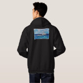 Leuchtturm in Blau Hoodie (Schwarz voll)