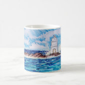 Leuchtturm in Blau Kaffeetasse (Mittel)