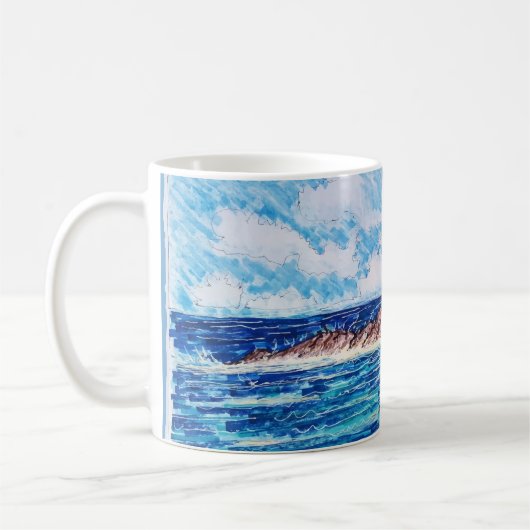 Leuchtturm in Blau Kaffeetasse (Links)