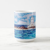 Leuchtturm in Blau Kaffeetasse (Mittel)