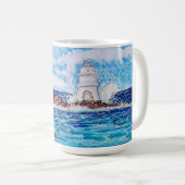 Leuchtturm in Blau Kaffeetasse (VorderseiteRechts)