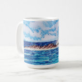 Leuchtturm in Blau Kaffeetasse (Vorderseite Links)
