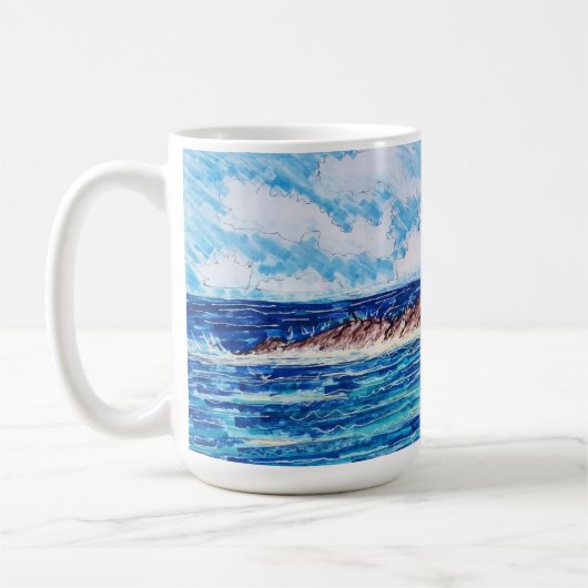 Leuchtturm in Blau Kaffeetasse (Links)