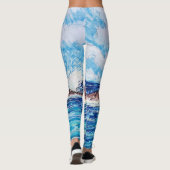 Leuchtturm in Blau Leggings (Rückseite)