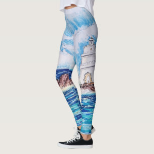 Leuchtturm in Blau Leggings