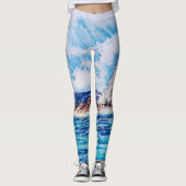 Leuchtturm in Blau Leggings (Vorderseite)