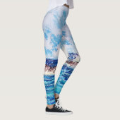 Leuchtturm in Blau Leggings (Rechts)