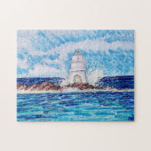 Leuchtturm in Blau Puzzle (Horizontal)