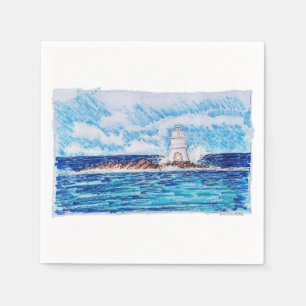 Leuchtturm in Blau Serviette