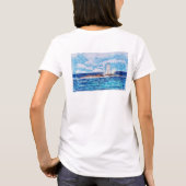 Leuchtturm in Blau T-Shirt (Rückseite)