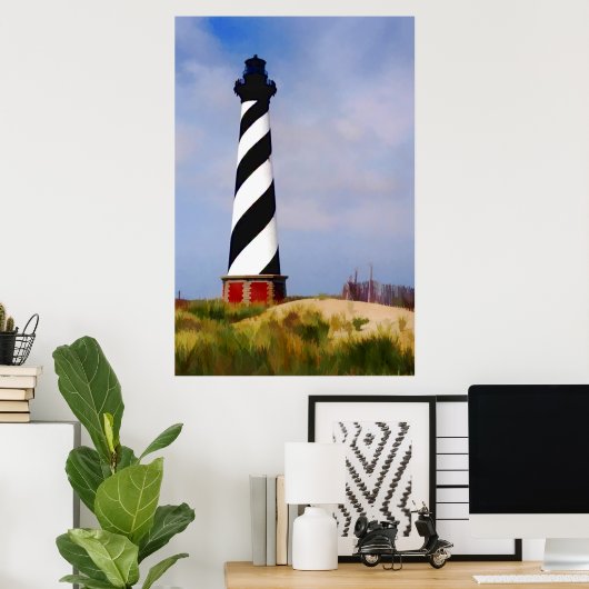 Leuchtturm in Cape Hatteras North Carolina Poster (Heimbüro)