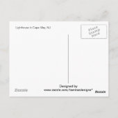 Leuchtturm in Cape May, NJ Postkarte (Rückseite)