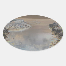 Leuchtturm in Cascais Portugal Ovaler Aufkleber