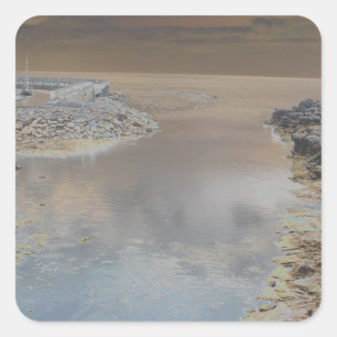 Leuchtturm in Cascais Portugal Quadratischer Aufkleber