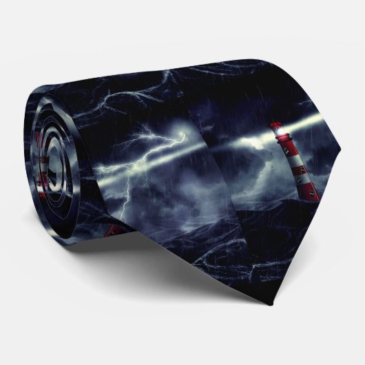 Leuchtturm in der digitalen Illustration zum Sturm Krawatte (Gerollt)