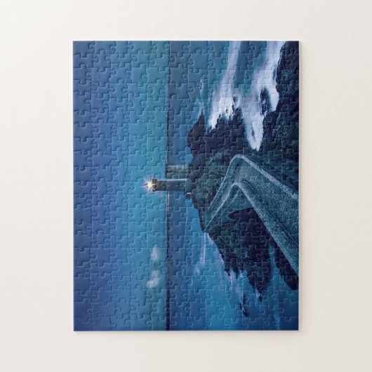Leuchtturm in der Nacht Puzzle (Vertikal)