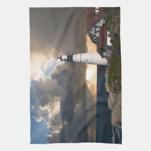 Leuchtturm in einem Sturm Küchentuch (Vertikal)