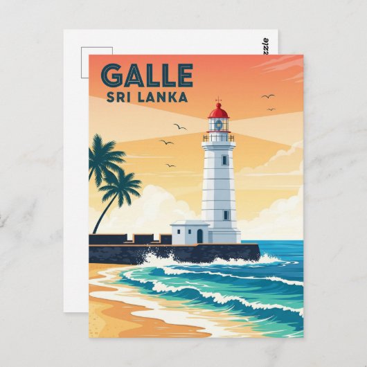 Leuchtturm in Galle Sri Lanka Travel Postkarte (Vorne/Hinten)