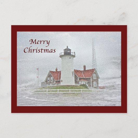 Leuchtturm in Snow Frohe Weihnachten (Vorderseite)
