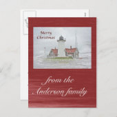 Leuchtturm in Snow Frohe Weihnachten (Vorne/Hinten)