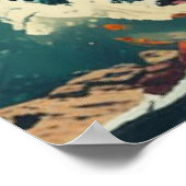 Leuchtturm in Storm-Ai-Plakatfarbe Poster (Ecke)