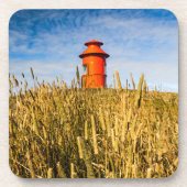 Leuchtturm in Stykisholmur, Island Getränkeuntersetzer (Vorderseite)