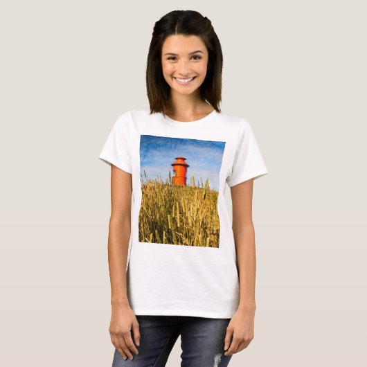 Leuchtturm in Stykisholmur, Island T-Shirt (Vorne ganz)