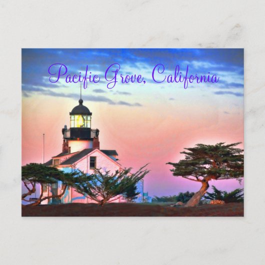 Leuchtturm in Twilight Postkarte (Vorderseite)