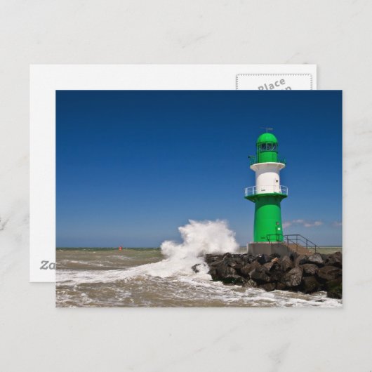 Leuchtturm in Warnemuende an der Ostseeküste Postkarte (Vorne/Hinten)