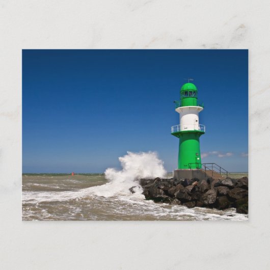 Leuchtturm in Warnemuende an der Ostseeküste Postkarte (Vorderseite)