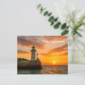 Leuchtturm Jalta bei Sonnenuntergang, Ukraine, Pos Postkarte (Stehend Vorderseite)