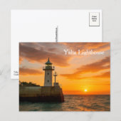 Leuchtturm Jalta bei Sonnenuntergang, Ukraine, Pos Postkarte (Vorne/Hinten)