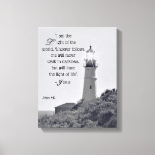 Leuchtturm John 8:12 Wrapped Canvas Leinwanddruck