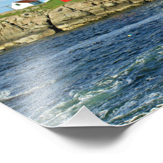 Leuchtturm, Kap Neddick Maine Fotodruck (Ecke)
