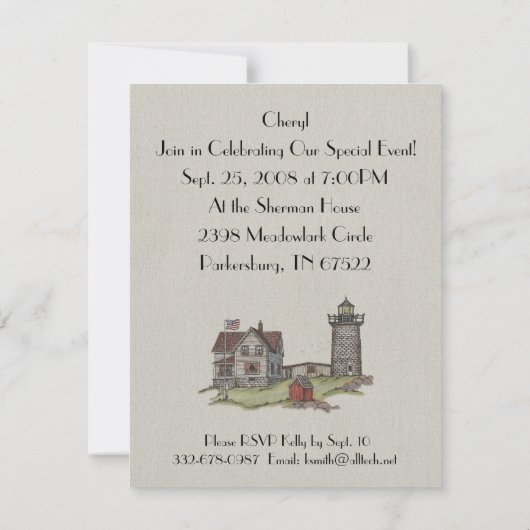 Leuchtturm & Keepers House Einladung (Rückseite)