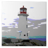 Leuchtturm-Keramikfliese oder Trivet oder Fliese (Vorderseite)