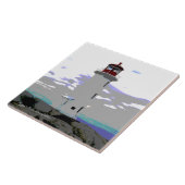 Leuchtturm-Keramikfliese oder Trivet oder Fliese (Seite)