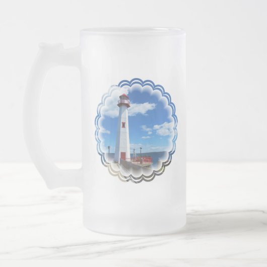 Leuchtturm-Kunst-mattierte Bier-Tasse Mattglas Bierglas (Links)