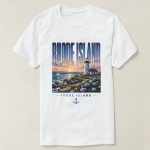 Leuchtturm Küsten-Ozean-Flucht Rhode Island T-Shirt