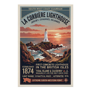 Leuchtturm La Corbière, Jersey Poster