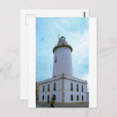 Leuchtturm La Farola in Malaga Spanien Postkarte (Vorne/Hinten)