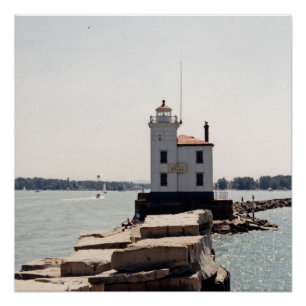 Leuchtturm Lake Erie Poster