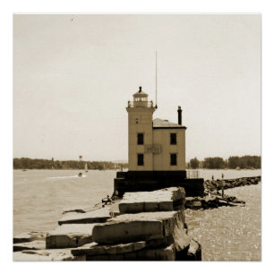 Leuchtturm Lake Erie Poster