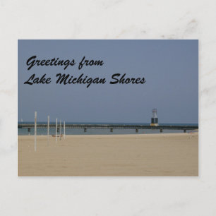 Leuchtturm Lake Michigan Shores Beacon Light Postkarte