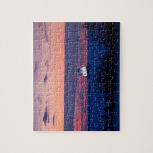 Leuchtturm Lake Sunset Puzzle (Vertikal)